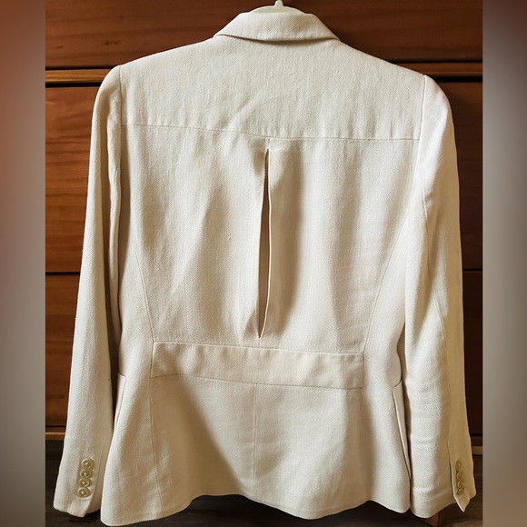Ralph Lauren Ivory Linen Silk Blend Womens Blazer - Picture 2 of 6